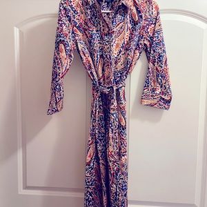 Mid calf length gold buttons